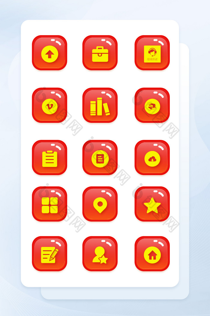 红色春节图标商务手机应用中国风