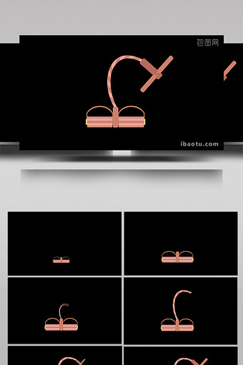 简约可爱扁平画风健身类脚蹬拉力器MG动画图片