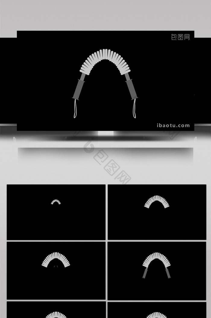 简约可爱扁平画风健身器材臂力棒MG动画