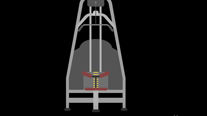 简约可爱扁平画风健身器材高拉背训练器