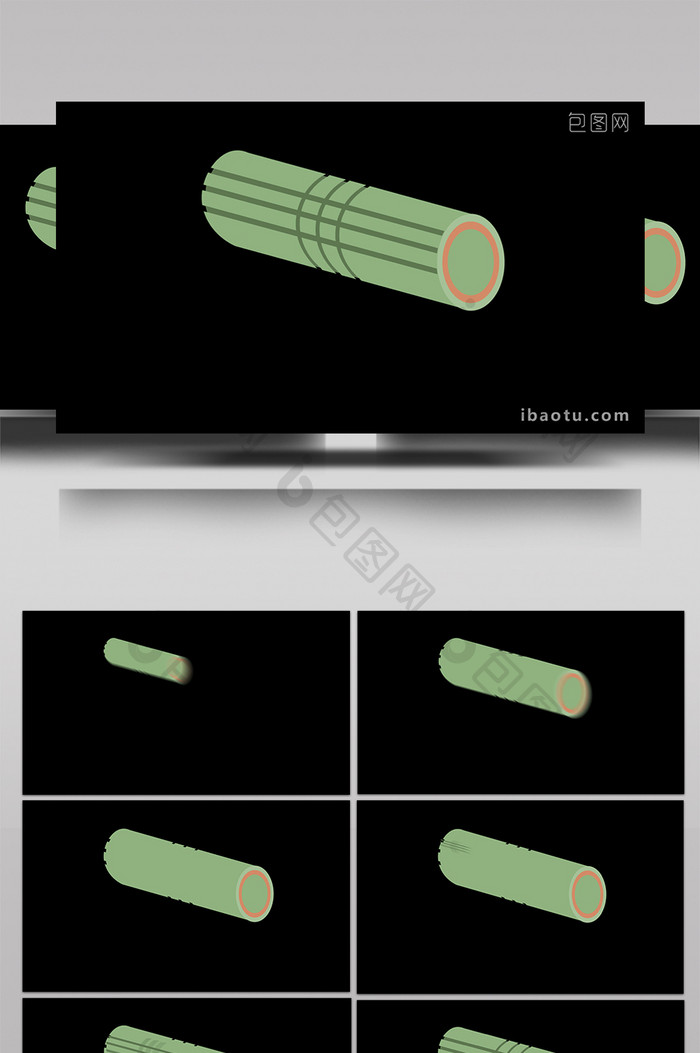 简约可爱扁平画风健身器材泡沫滚轴MG动画
