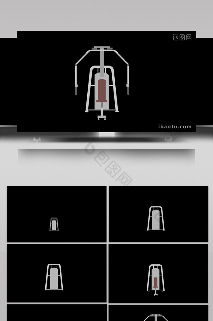 简约可爱扁平画风健身器材直臂夹胸MG动画