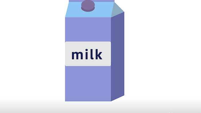 简单扁平画风食物类饮料牛奶mg动画
