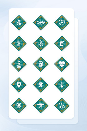 淡绿色医疗用品设备图标商务矢量icon