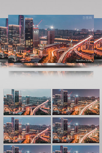 航拍建筑重庆夜景图片