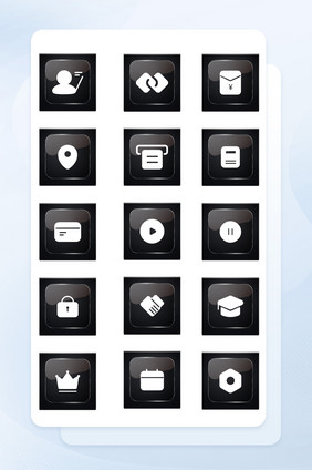 高端透明质感图标商务应用icon图标