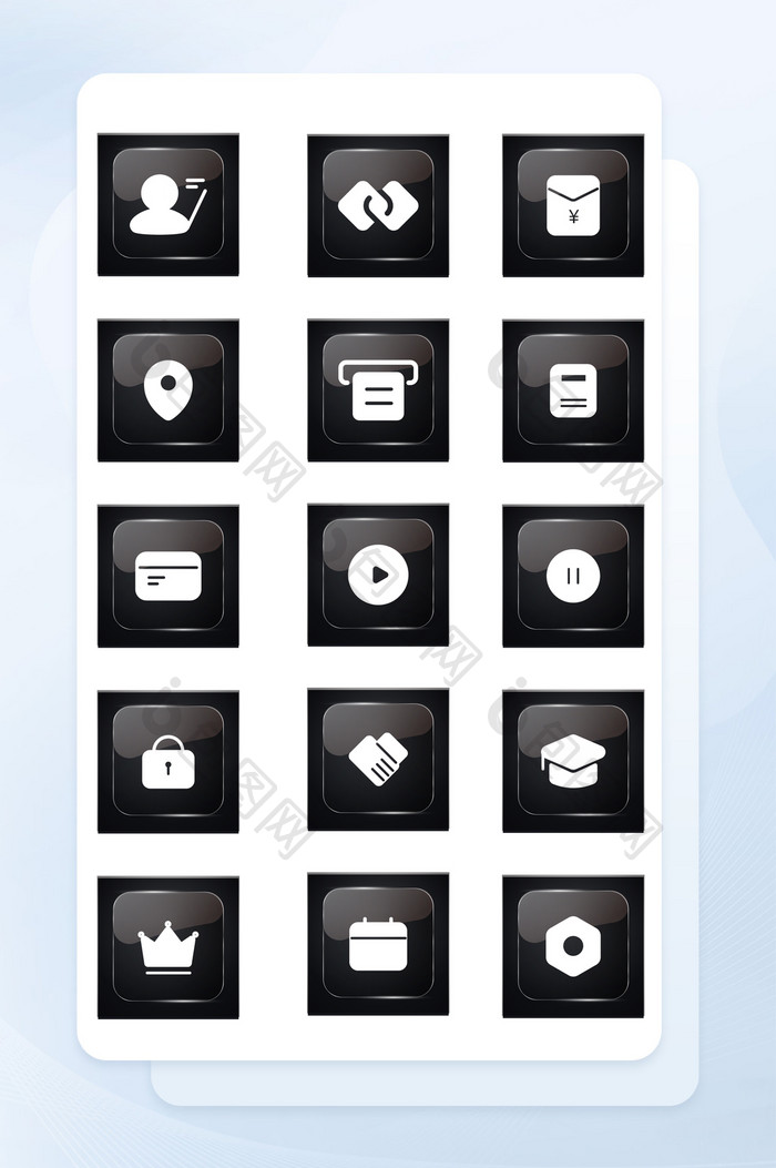 高端透明质感图标商务应用icon图标