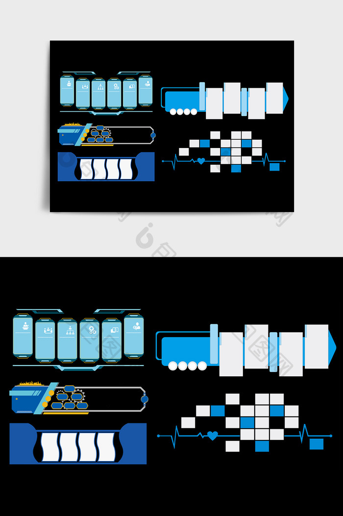 蓝色简约读书阅读文化墙边框