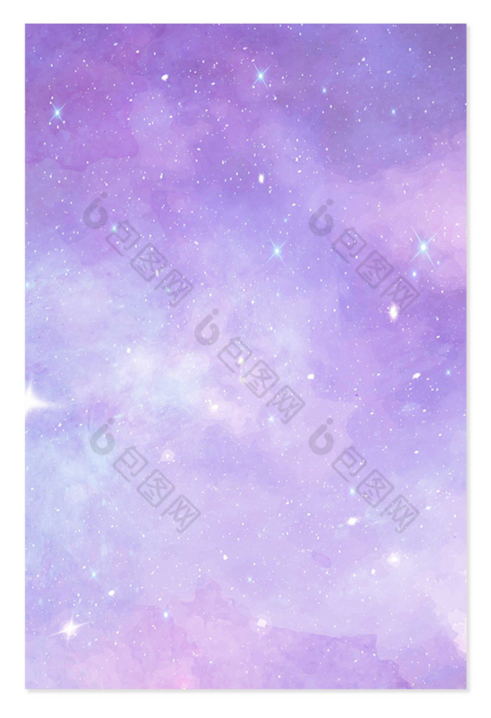 紫色梦幻浪漫水彩星空科幻背景