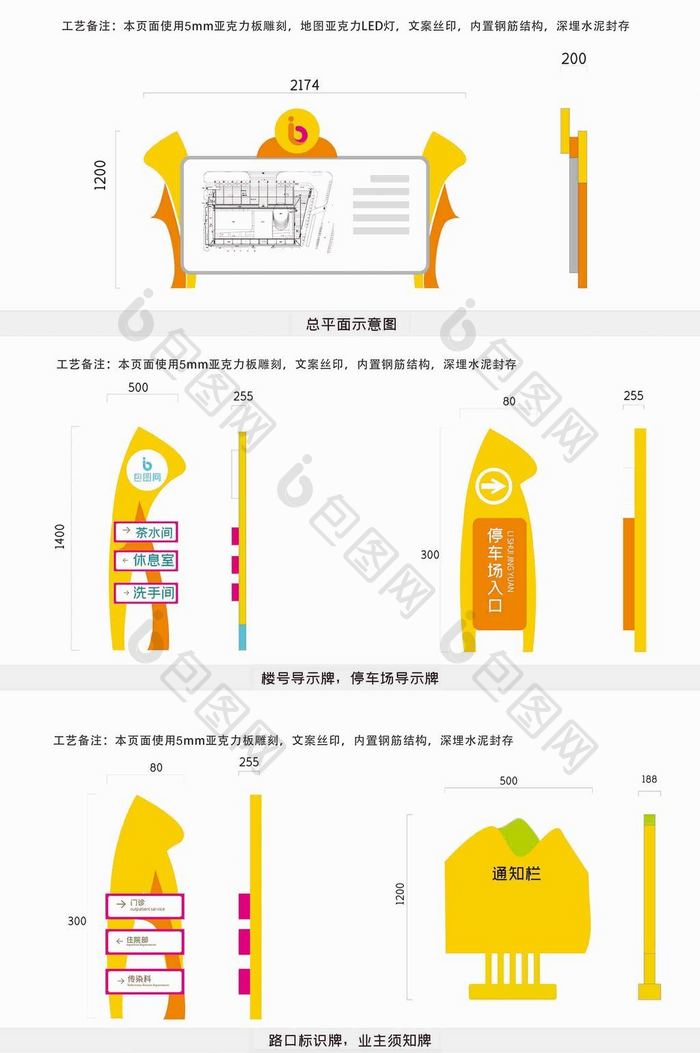 现代医院导视系统导视门牌