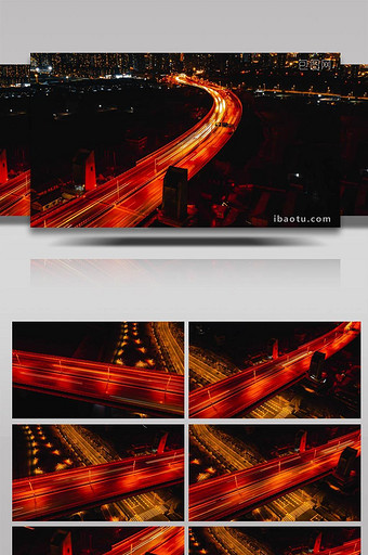4K航拍移动延时杭州之江大桥夜景车流图片