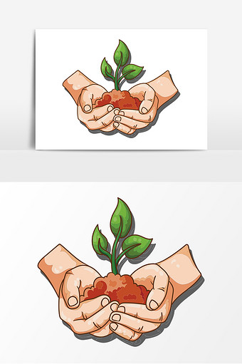 手绘春分春天爱护植物矢量