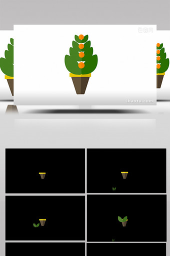 简单扁平画风植物类盆栽树mg动画图片