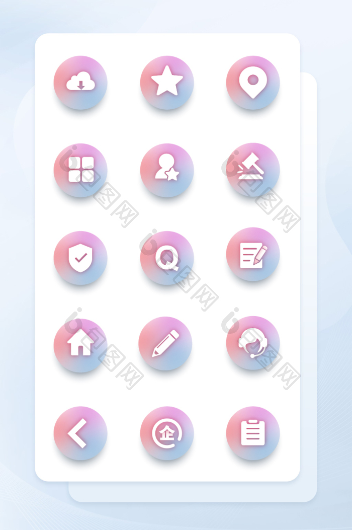 高端彩色立体化图标商务应用icon图标-包图网