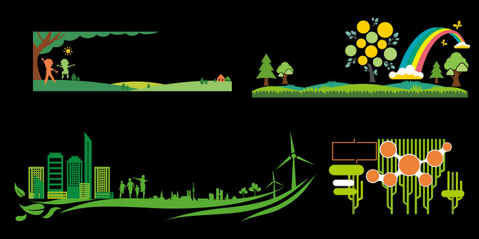 绿色环保文化墙边框图片