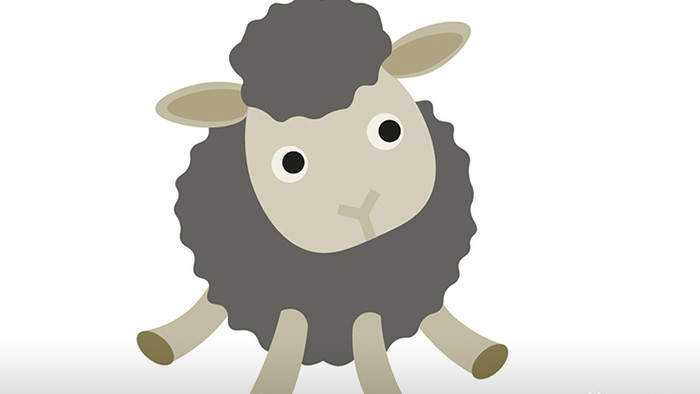 简单扁平画风自然动物类绵羊mg动画