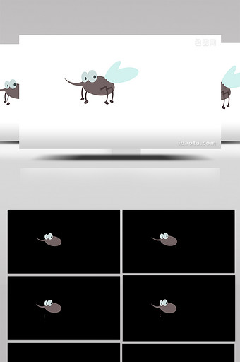 简单扁平画风自然动物类蚊子mg动画图片
