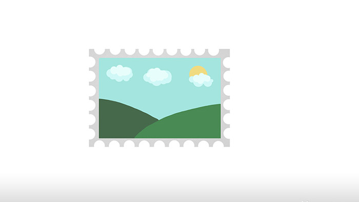 简单扁平画风生活用品类邮票mg动画