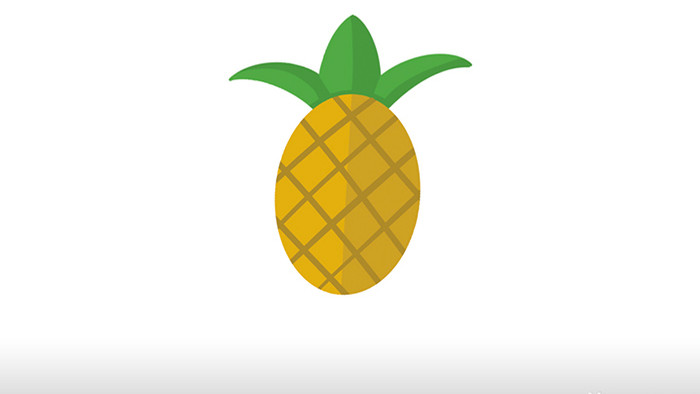 简单扁平画风食物类水果菠萝mg动画