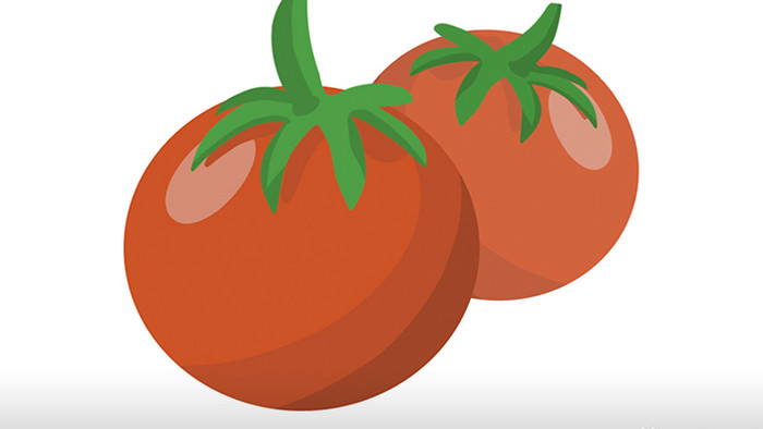 简单扁平画风食物类蔬菜水果番茄mg动画