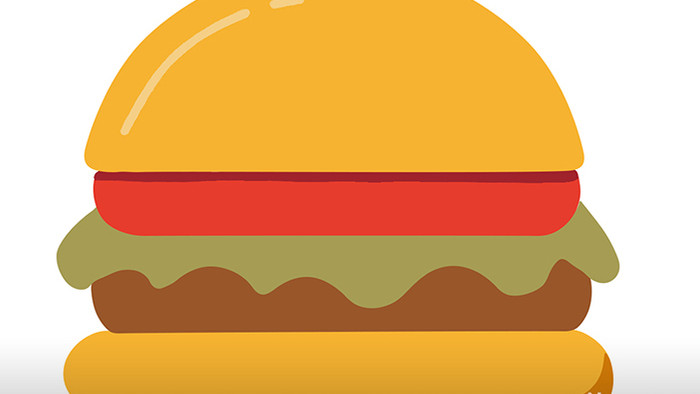 简单扁平画风食物类油炸食品类汉堡mg动画