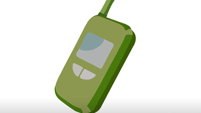 简单扁平画风电子产品类老式手机mg动画