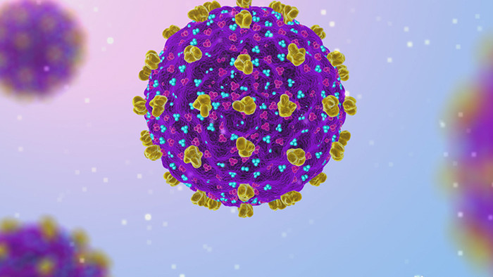新冠病毒三维模型高清背景视频