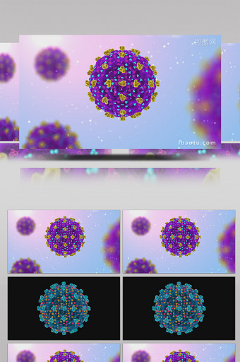 新冠病毒三维模型高清背景视频图片
