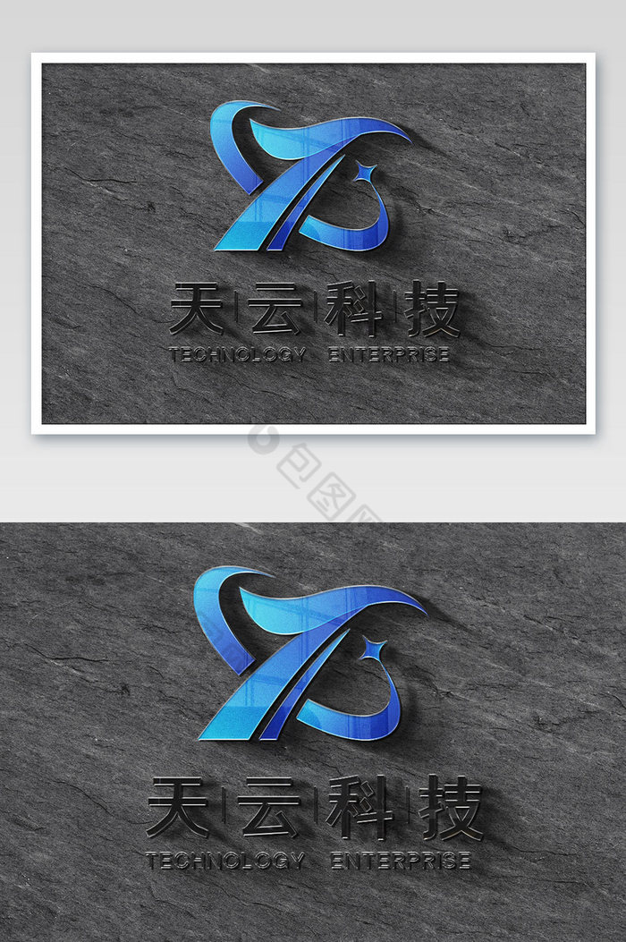 玻璃镜面3Dlogo图片图片