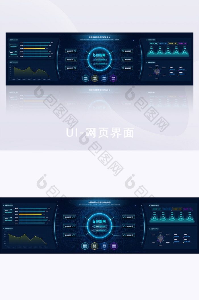 深色科技感数据可视化超级大屏数据分析PC图片图片