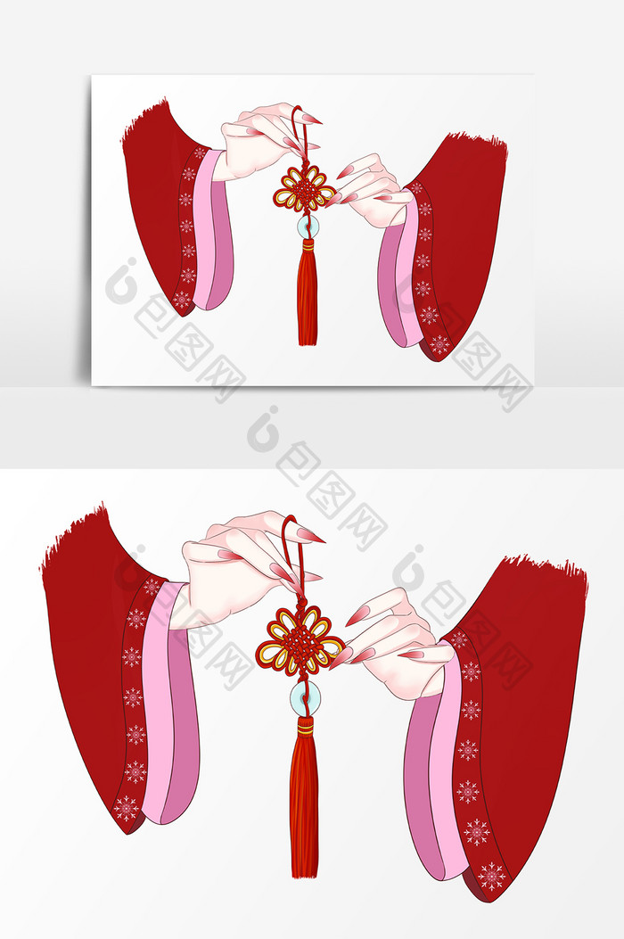古风手势中国结元素
