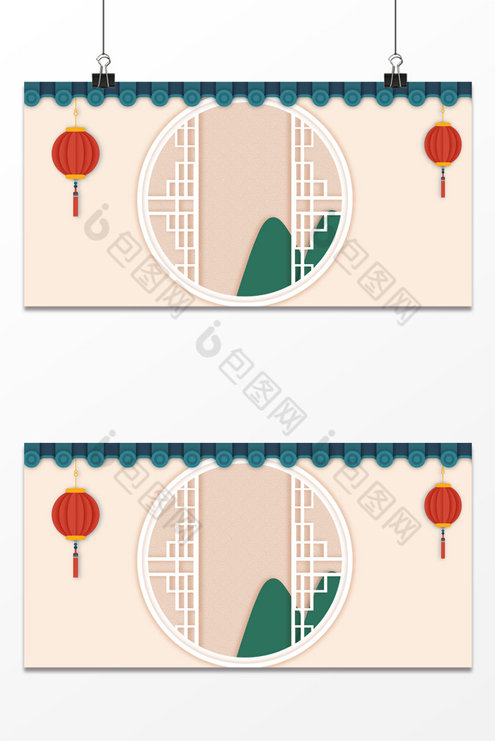 元宵节典雅古风窗户图片图片