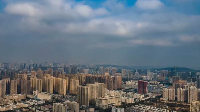 大气大雨来临天空飘动的乌云延时