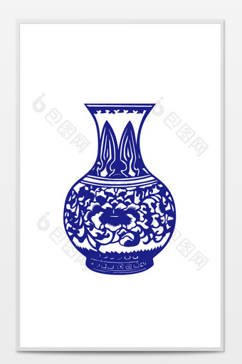 中国风古风青花瓷大瓶子装饰图案元素图片