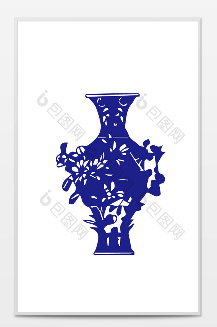 中国风古风青花瓷大花瓶装饰图案元素模板 包图网