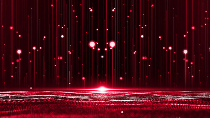 4K红色粒子晚会演绎舞台背景
