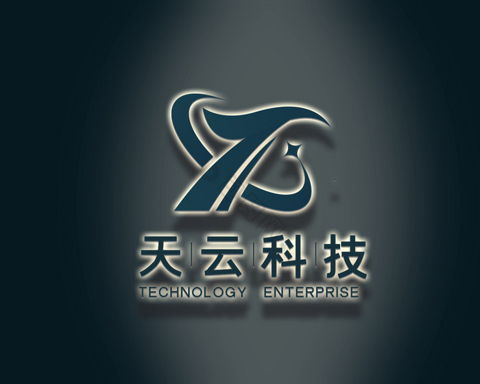 墙面上3D雕刻金属logo图片