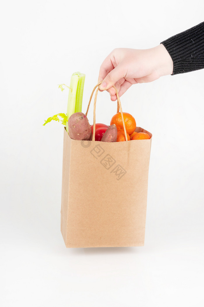 环保购物手提纸袋蔬菜袋图片