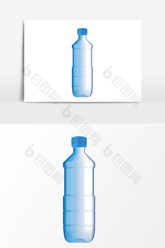 蓝色写实风瓶子矢量素材图片