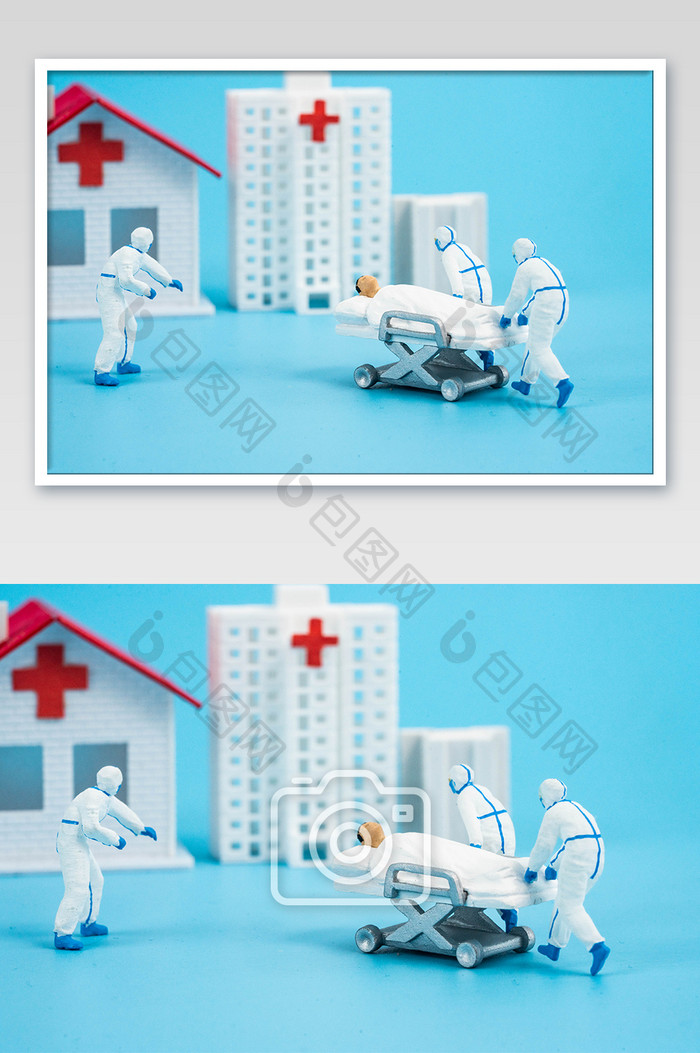 蓝色医疗救护摄影图