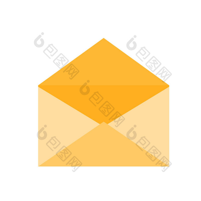 黄色工作邮件信封图标动图GIF