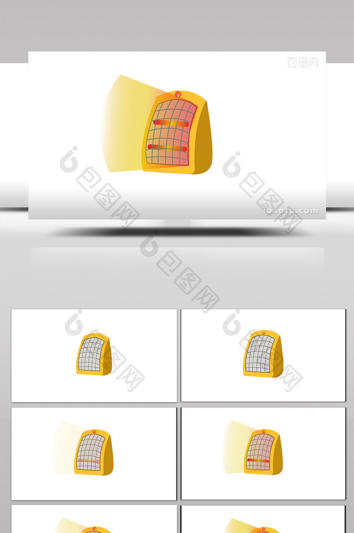 简单扁平化家用电器类电暖风MG动画