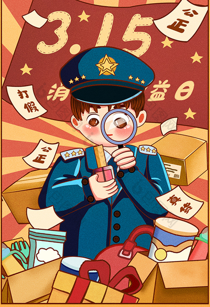 315消费者权益日打假维权插画图片