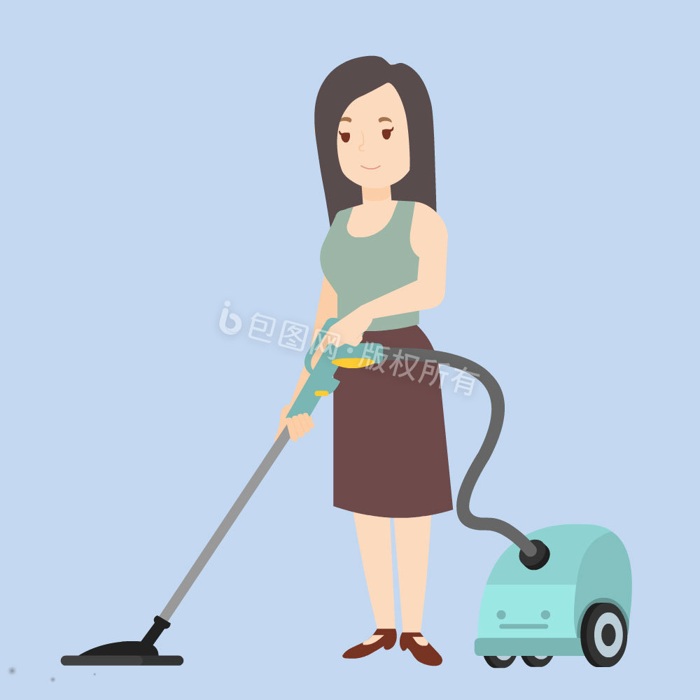 女人大扫除打扫卫生动图GIF图片