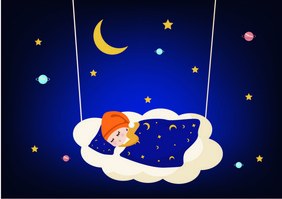 夜晚睡眠矢量素材