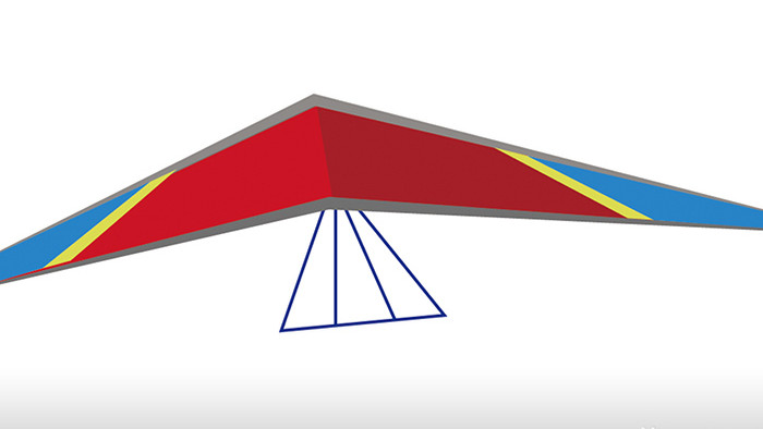 简单扁平风机械设备类三角翼滑翔伞mg动画