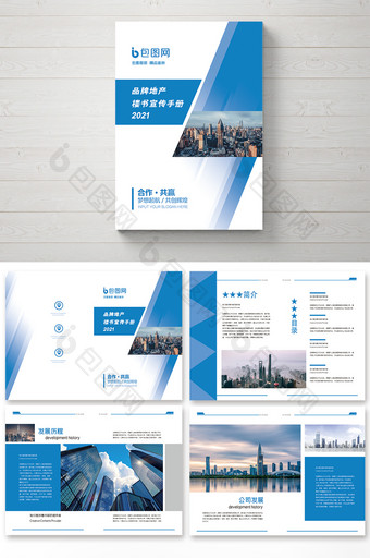 蓝色大气品牌地产楼书宣传手册图片