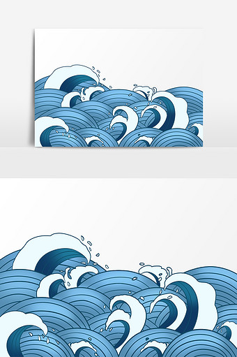 中国风国潮水纹元素