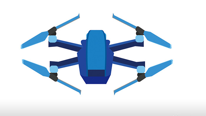 简单扁平画风机械设备类无人机mg动画