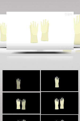 简单扁平画风劳动防护用品类防X射线手套图片
